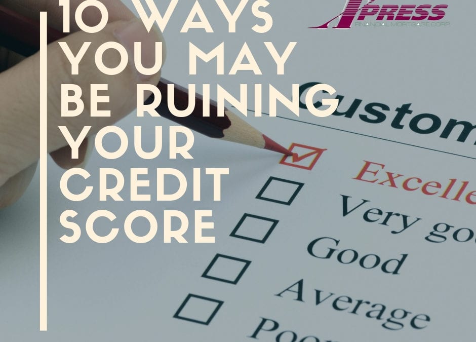 10 Things That Can Kill Your Credit Score